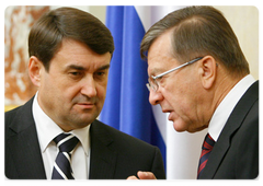 Deputy Prime Minister Viktor Zubkov and Transport Minister Igor Levitin|1 october, 2008|19:44