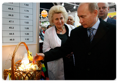 Prime Minister Vladimir Putin visited the 10th Russian agro-industrial exhibition “Golden Autumn” at the All-Russia Exhibition Centre|11 october, 2008|16:00