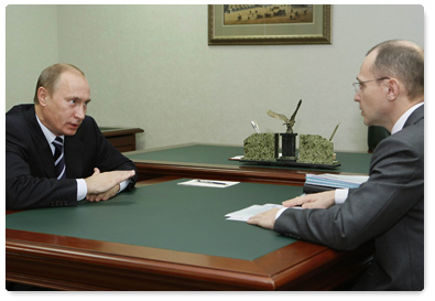 Prime Minister Vladimir Putin met with Sergei Kiriyenko, Director-General of Rosatom State Nuclear Energy Corporation