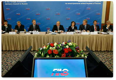 Russian Prime Minister Vladimir Putin chaired a meeting of the Consultative Council on Foreign Investment in Russia