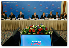 Russian Prime Minister Vladimir Putin chaired a meeting of the Consultative Council on Foreign Investment in Russia