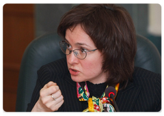 Economic Development and Trade Minister Elvira Nabiullina at the meeting to organise an innovative cluster for "solar" energy in the Krasnoyarsk Territory|21 october, 2008|11:30