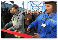 Prime Minister Vladimir Putin attended the opening ceremony of the first stage of a bridge across the Yenisei