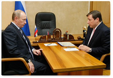 Prime Minister Vladimir Putin met with Alexander Khloponin, Governor of Krasnoyarsk Territory