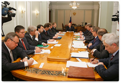 Prime Minister Vladimir Putin chaired a meeting on the economy