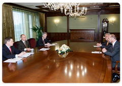 Prime Minister Vladimir Putin held a meeting with Martin Schulz, head of the Social Democratic group in the European Parliament|3 october, 2008|14:00