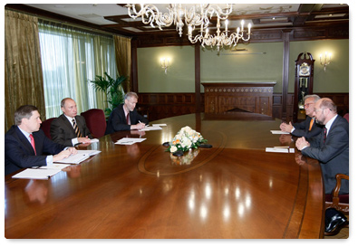 Prime Minister Vladimir Putin held a meeting with Martin Schulz, head of the Social Democratic group in the European Parliament