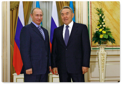 Председатель Правительства Российской Федерации В.В.Путин встретился с Президентом Республики Казахстан Н.А.Назарбаевым