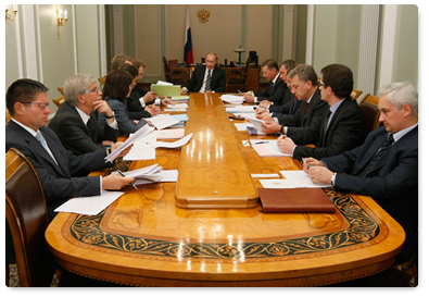 Prime Minister Vladimir Putin chaired an economic meeting