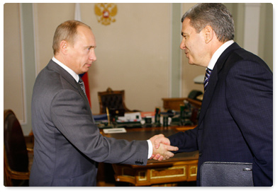 Russian Prime Minister Vladimir Putin met with President Arsen Kanokov of the Kabardino-Balkarian Republic