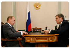 Russian Prime Minister Vladimir Putin met with President Arsen Kanokov of the Kabardino-Balkarian Republic|8 october, 2008|20:30