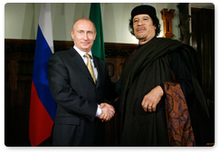 Prime Minister Vladimir Putin met with Muammar Qaddafi, the Leader of the Libyan Revolution