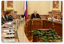 Prime Minister Vladimir Putin chaired a Cabinet meeting