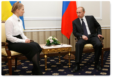 Vladimir Putin met with his Ukrainian counterpart Yulia Tymoshenko