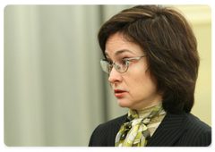 Economic Development Minister Elvira Nabiullina at the meeting of the Government Presidium|17 november, 2008|12:00