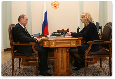 Prime Minister Vladimir Putin held a meeting with Health and Social Development Minister Tatyana Golikova