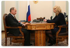 Prime Minister Vladimir Putin held a meeting with Health and Social Development Minister Tatyana Golikova