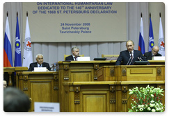 Vladimir Putin addressed an International Humanitarian Law Conference in St Petersburg