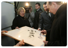 Prime Minister Vladimir Putin visited the Prinevskoye Pedigree Farm, one of the biggest agricultural enterprises in the Leningrad Region|24 november, 2008|19:45