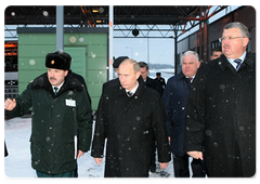 Prime Minister Vladimir Putin visited the Torfyanovka international transport crossing point on the Russian-Finnish border in the Leningrad Region|25 november, 2008|16:00