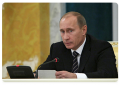 Председатель Правительства Российской Федерации В.В.Путин выступил на заседании Государственной пограничной комиссии в Санкт-Петербурге|25 ноября, 2008|18:30