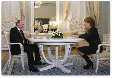 В.В.Путин провел встречу с губернатором Санкт-Петербурга В.И.Матвиенко