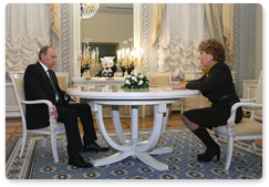 В.В.Путин провел встречу с губернатором Санкт-Петербурга В.И.Матвиенко