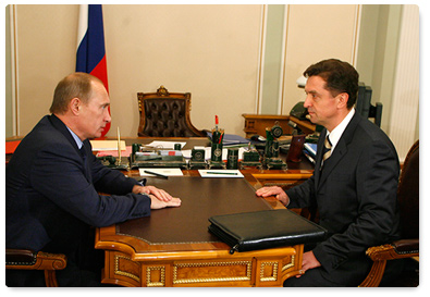 Prime Minister Vladimir Putin met with Governor of the Stavropol Territory Valery Gayevsky