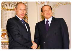 Prime Minister Vladimir Putin met with Italian Prime Minister Silvio Berlusconi|6 november, 2008|19:00