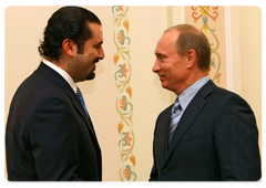 Prime Minister Vladimir Putin held a meeting with Saad Hariri, leader of the parliamentary majority of Lebanon|7 november, 2008|18:00