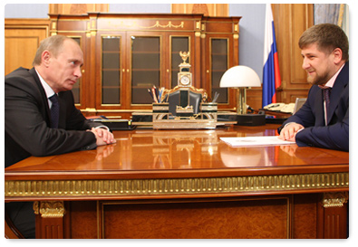 Prime Minister Vladimir Putin met with Chechen President Ramzan Kadyrov