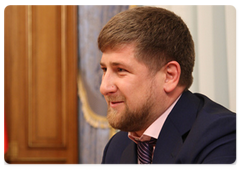 Chechen President Ramzan Kadyrov at the meeting with Prime Minister Vladimir Putin|11 december, 2008|21:00