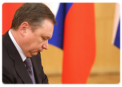 Kyrgyz Prime Minister Igor Chudinov at the meeting with Prime Minister Vladimir Putin|12 december, 2008|13:59