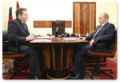 Prime Minister Vladimir Putin met with Lipetsk Region Governor Oleg Korolev