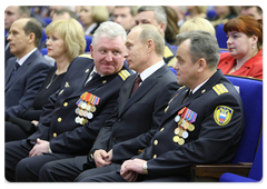 Prime Minister Vladimir Putin made a speech at a Kremlin gala devoted to the Security Services Employee Day|19 december, 2008|19:00