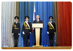 Prime Minister Vladimir Putin made a speech at a Kremlin gala devoted to the Security Services Employee Day|19 december, 2008|19:00