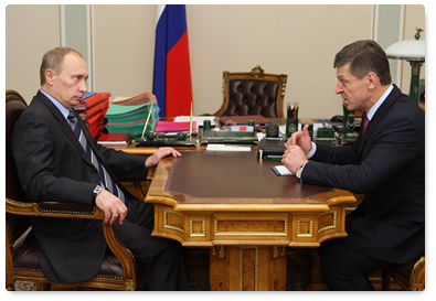 Prime Minister Vladimir Putin met with Deputy Prime Minister Dmitry Kozak