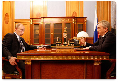 Prime Minister Vladimir Putin had a meeting with Belgorod Region Governor Yevgeny Savchenko