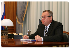 Prime Minister Vladimir Putin met with Vneshtorgbank Chairman Andrei Kostin|9 december, 2008|15:00