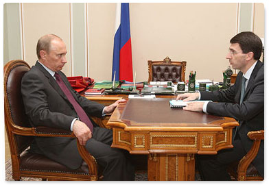Prime Minister Vladimir Putin met with Minister of Communications Igor Shchegolev