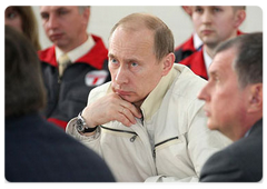 Prime Minister Vladimir Putin took part in the opening ceremony of the Sever project|14 may, 2008|13:23