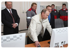 Prime Minister Vladimir Putin took part in the opening ceremony of the Sever project|14 may, 2008|13:24