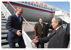 Russian Prime Minister Vladimir Putin arrived in Nizhnekamsk|27 may, 2008|16:18