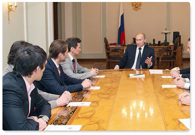 Vladimir Putin, had a meeting with the Russian hockey officials as well as the chief coach and some players of the national hockey team