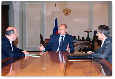 Prime Minister Vladimir Putin met Alexander Babakov, Deputy Speaker of the State Duma representing A Just Russia Party, and Nikolai Levichev, who heads A Just Russia faction in the Duma