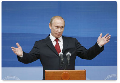 Prime Minister Vladimir Putin addressed a reception devoted to the 10th World Russian Press Congress