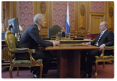 Prime Minister Vladimir Putin had a working meeting with Education Minister Andrei Fursenko