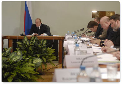 Prime Minister Vladimir Putin addressed a meeting on the reform of the energy industry