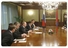 Prime Minister Vladimir Putin met with Serzh Sargsyan, President of the Republic of Armenia|24 june, 2008|19:00