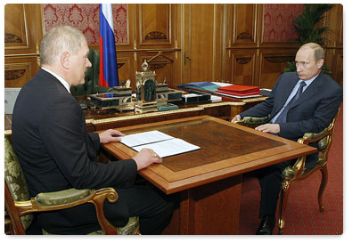 Prime Minister Vladimir Putin met with Andrei Krainy, Head of the Federal Fisheries Committee